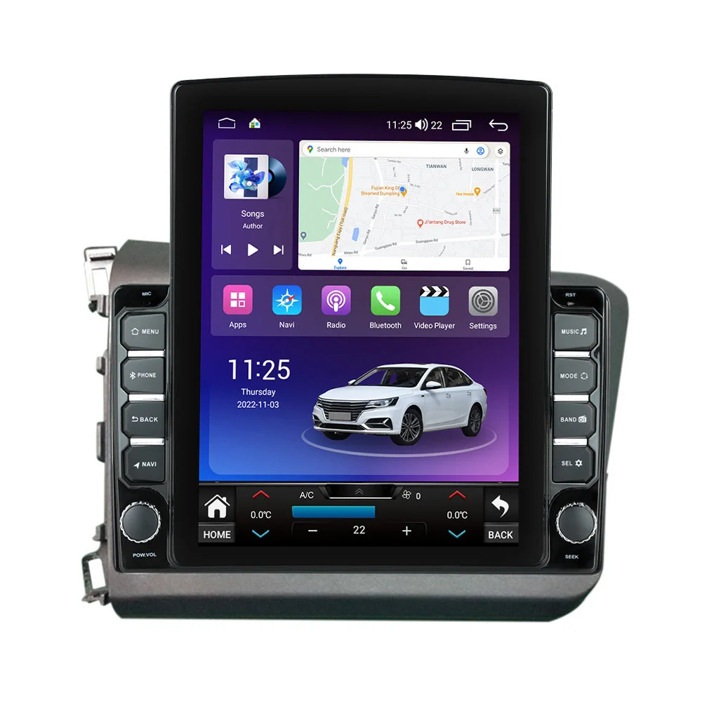 Navigatie dedicata cu Android Honda Civic IX Sedan 2011 - 2015, 8GB RAM, Radio GPS Dual Zone, Touchscreen IPS 9.7" HD tip Tesla, Internet Wi-Fi si slot SIM 4G, Bluetooth, MirrorLink, USB