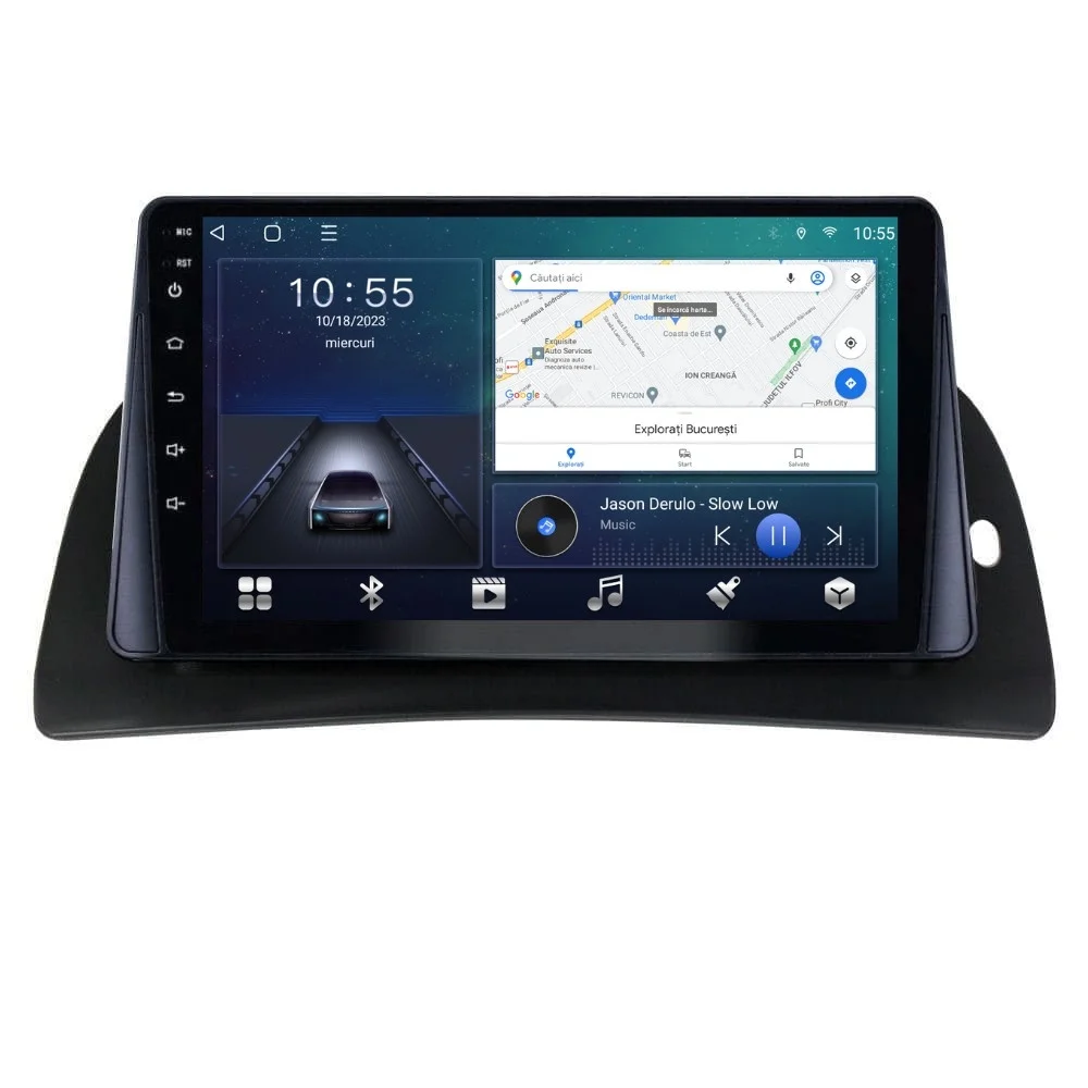Navigatie dedicata cu Android Renault Kangoo II 2008 - 2021, 2GB RAM, Radio GPS Dual Zone, Display HD QLED 9" Touchscreen, Internet Wi-Fi si slot SIM 4G, Bluetooth, MirrorLink, USB
