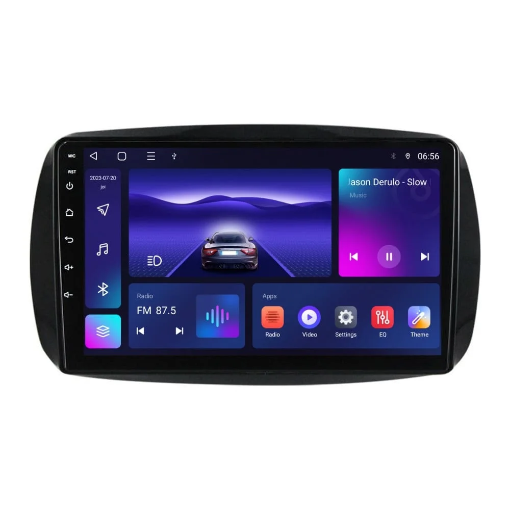 Navigatie dedicata cu Android Smart Forfour dupa 2014, 3GB RAM, Radio GPS Dual Zone, Display HD QLED 9" Touchscreen, Internet Wi-Fi si slot SIM 4G, Bluetooth, MirrorLink, USB