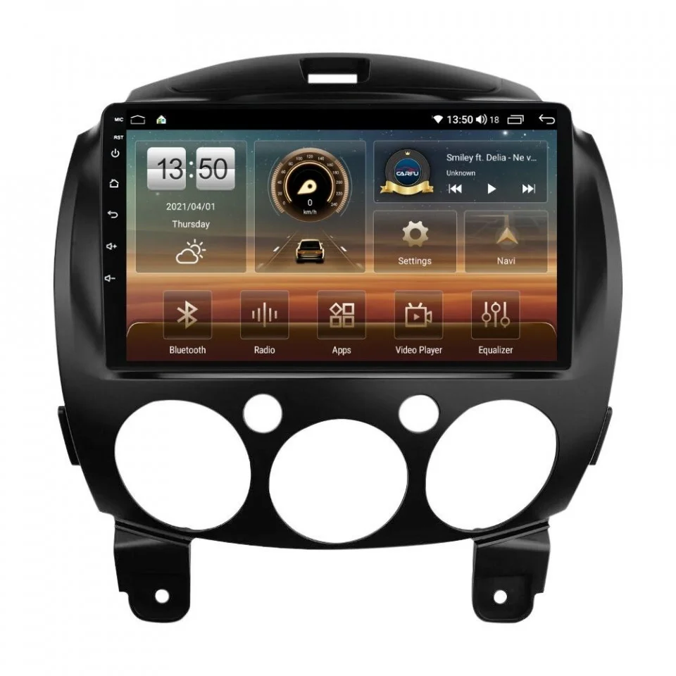 Navigatie dedicata cu Android Mazda 2 2007 - 2014, 8GB RAM, Radio GPS Dual Zone, Display HD QLED 9" Touchscreen, Internet Wi-Fi si slot SIM 4G, Bluetooth, MirrorLink, USB
