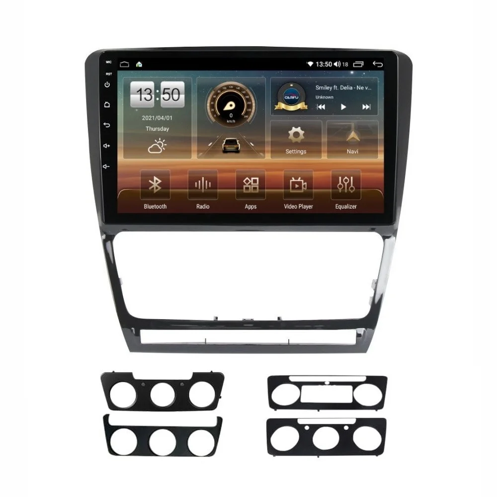 Navigatie dedicata cu Android Skoda Octavia II 2009 - 2013, negru, 6GB RAM, Radio GPS Dual Zone, Display HD QLED 10" Touchscreen, Internet Wi-Fi si slot SIM 4G, Bluetooth, MirrorLink, USB