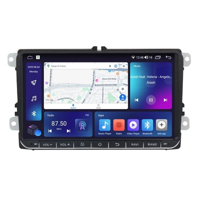 Navigatie dedicata cu Android VW Polo 6R 2009 - 2014, 2GB RAM, Radio GPS Dual Zone, Display HD IPS 9" Touchscreen, Internet Wi-Fi si slot SIM 4G, Bluetooth, MirrorLink, USB