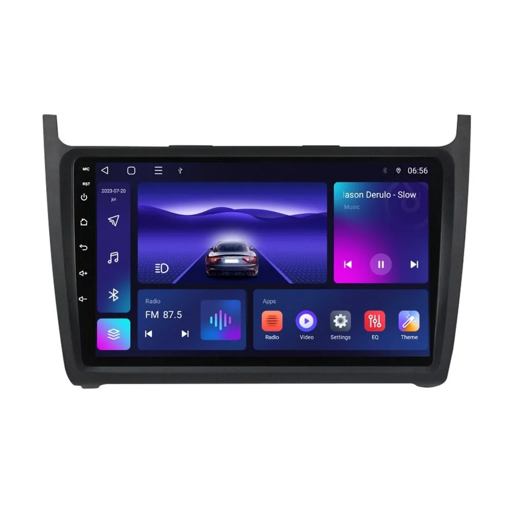 Navigatie dedicata cu Android VW Polo 6R 2009 - 2018, 3GB RAM, Radio GPS Dual Zone, Display HD QLED 9" Touchscreen, Internet Wi-Fi si slot SIM 4G, Bluetooth, MirrorLink, USB