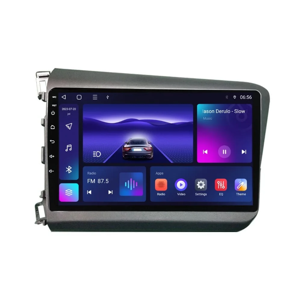 Navigatie dedicata cu Android Honda Civic IX Sedan 2011 - 2015, 3GB RAM, Radio GPS Dual Zone, Display HD QLED 9" Touchscreen, Internet Wi-Fi si slot SIM 4G, Bluetooth, MirrorLink, USB