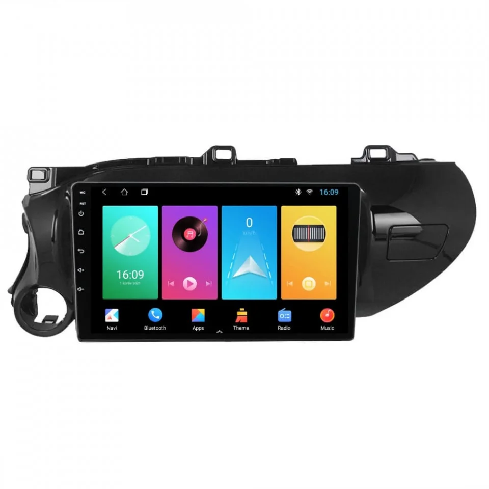Navigatie dedicata cu Android Toyota Hilux VIII dupa 2015, 2GB RAM, Radio GPS Dual Zone, Display HD IPS 10" Touchscreen, Internet Wi-Fi, Bluetooth, MirrorLink, USB