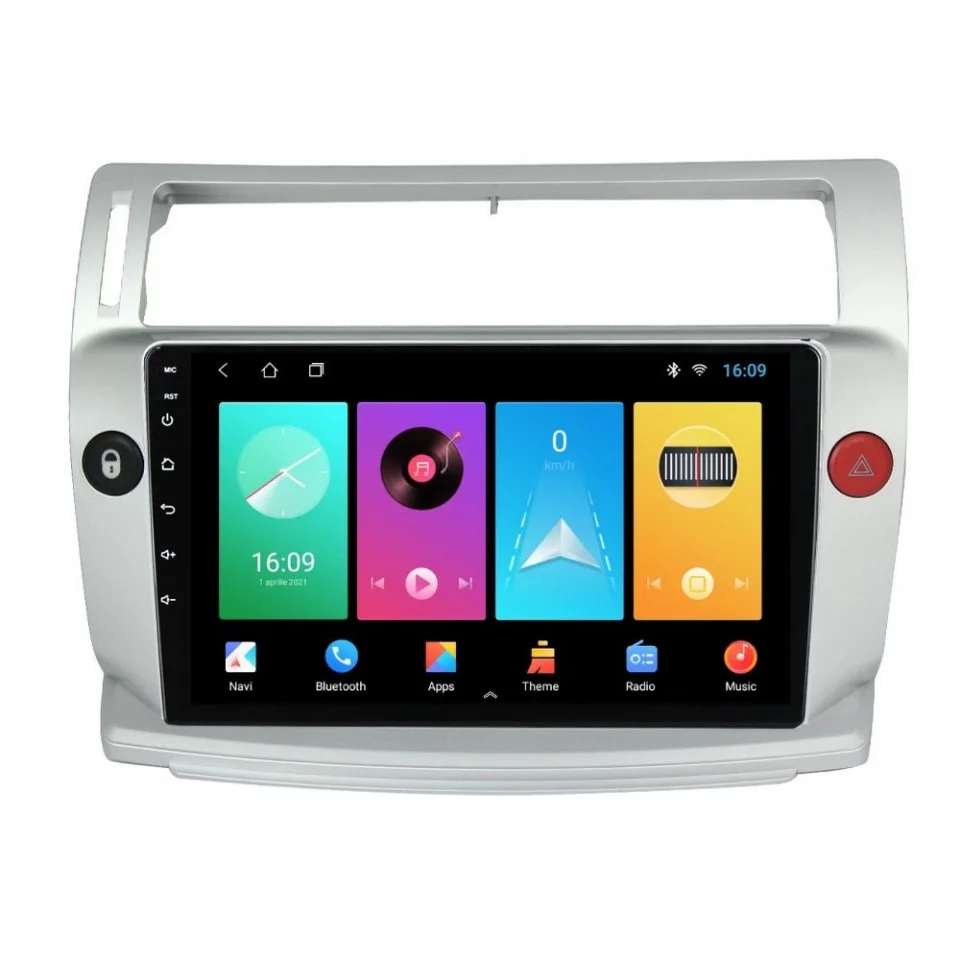 Navigatie dedicata cu Android Citroen C4 I 2004 - 2009, 1GB RAM, Radio GPS Dual Zone, Display HD IPS 9" Touchscreen, Internet Wi-Fi, Bluetooth, MirrorLink, USB